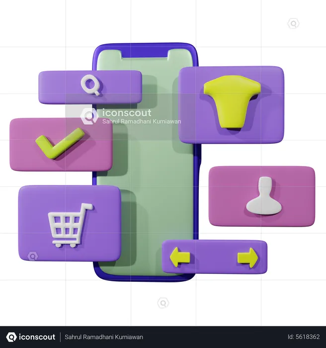 Shopping en ligne  3D Icon