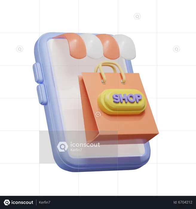 Shopping en ligne  3D Illustration