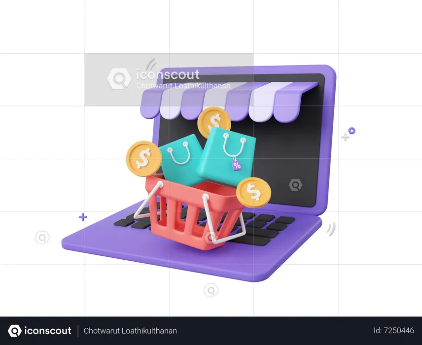 Shopping en ligne  3D Icon