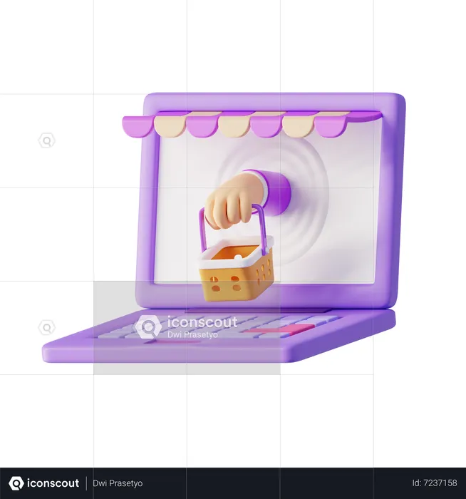 Shopping en ligne  3D Icon