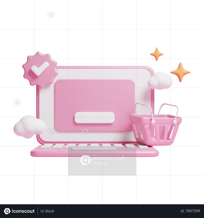 Shopping en ligne  3D Icon