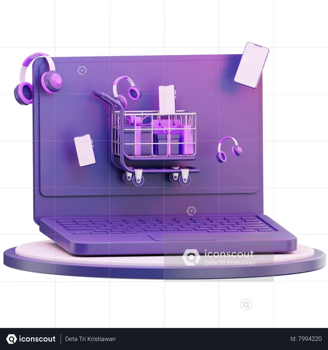Shopping en ligne  3D Icon