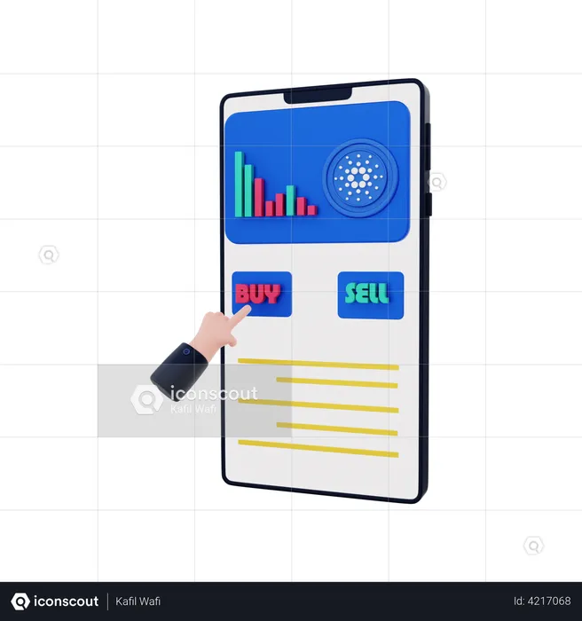 Acheter une pièce de cardano  3D Illustration