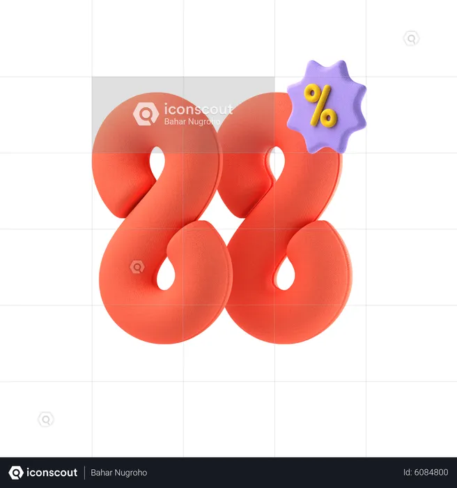 Achtundachtzig Prozent Rabatt  3D Icon