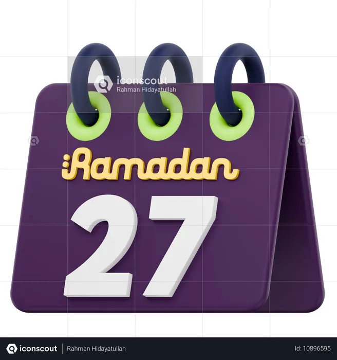 Achtundzwanzigster Tag des Ramadan-Kalenders Ramadan-Feier  3D Icon