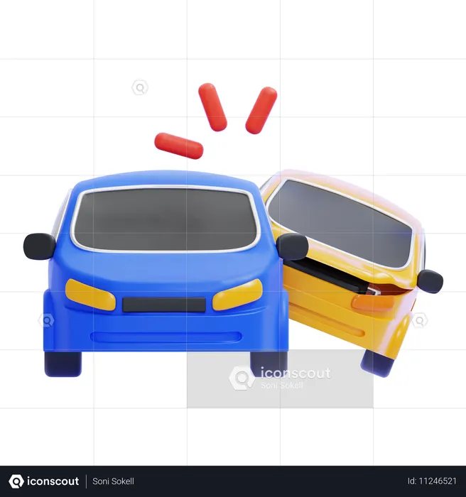 Acidente de carro  3D Icon