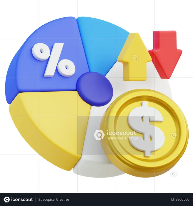 Ações  3D Icon