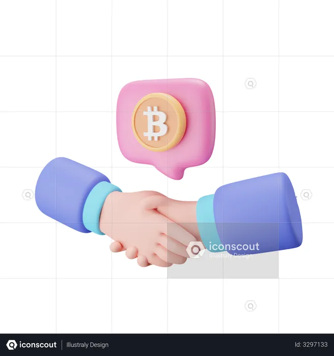 Acordo de bitcoin  3D Icon