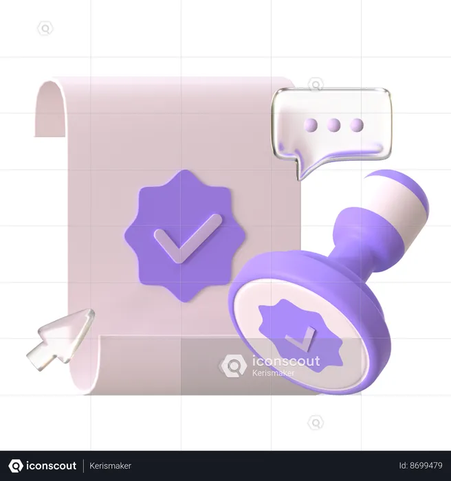 Acordo de aprovação  3D Icon