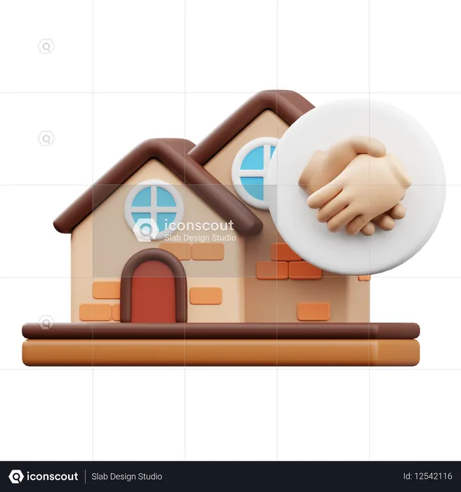 Aperto de mão do acordo da casa  3D Icon