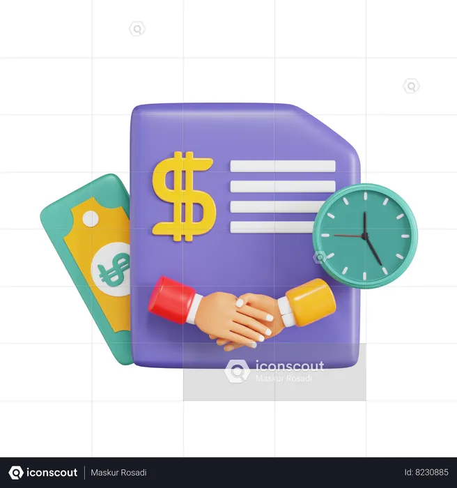 Acordo financeiro  3D Icon