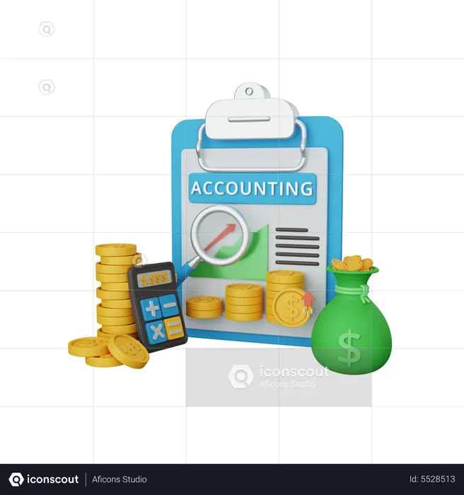Acounting analysis  3D Icon