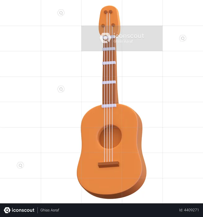Acoustic guitar  3D Illustration