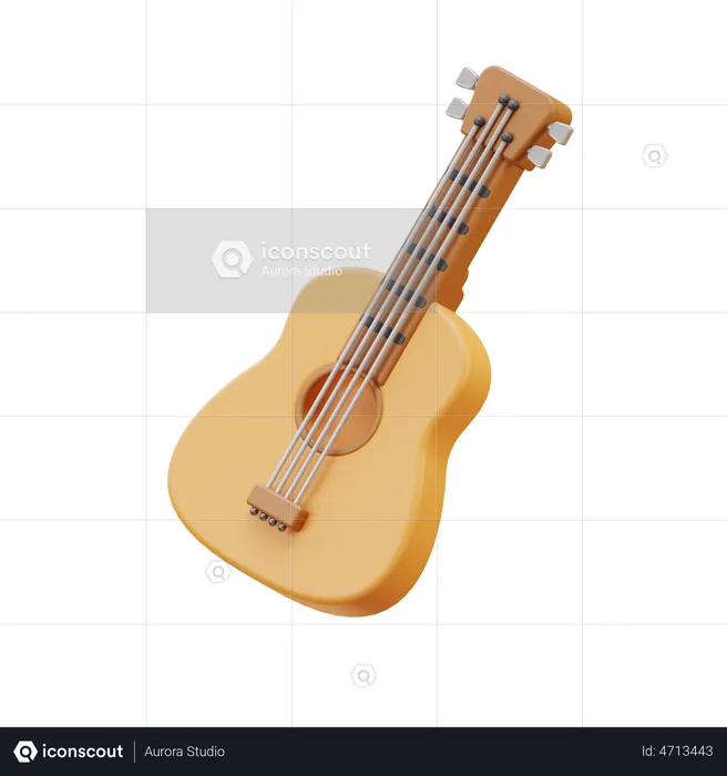 Acoustic Guitar  3D Illustration