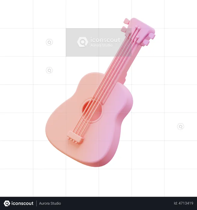 Acoustic Guitar  3D Illustration