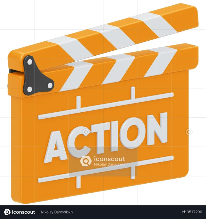 Action Clapper  3D Illustration