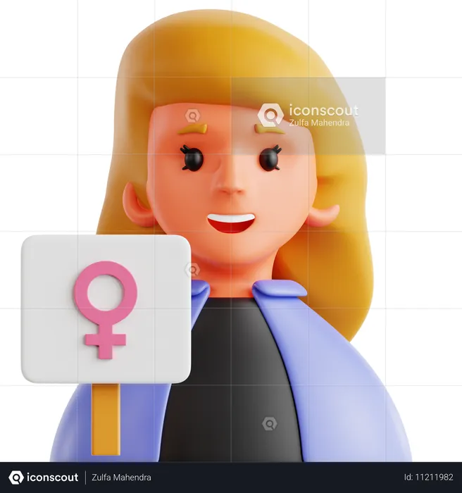 Activista femenina  3D Icon