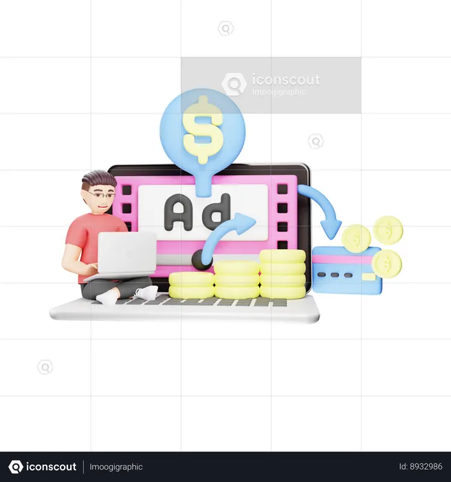 Ad Revenue  3D Illustration