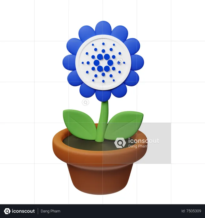 Ada Crypto Plant Pot  3D Icon