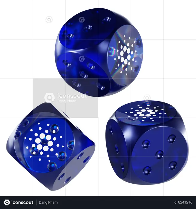Ada Glass Dice Crypto  3D Icon