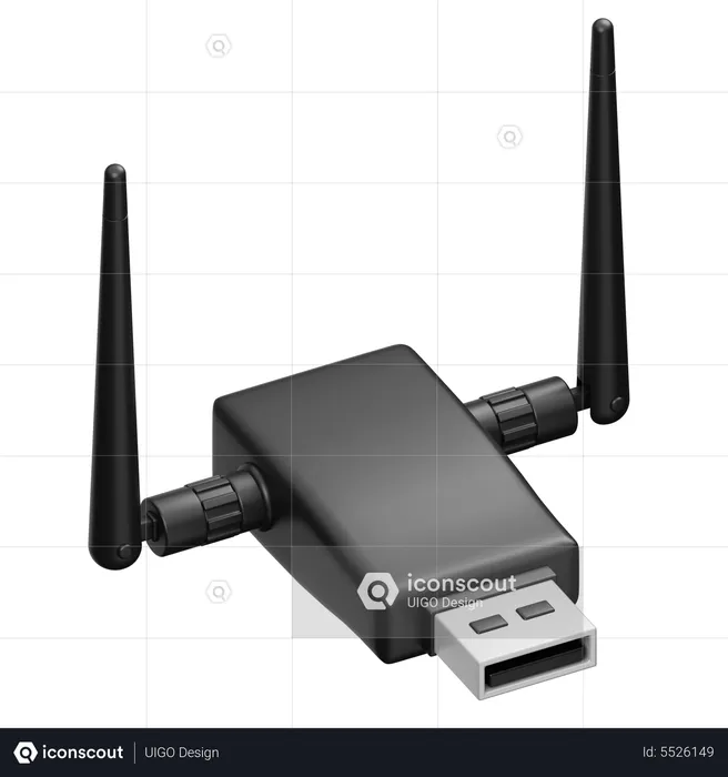 Adaptador wi-fi  3D Icon