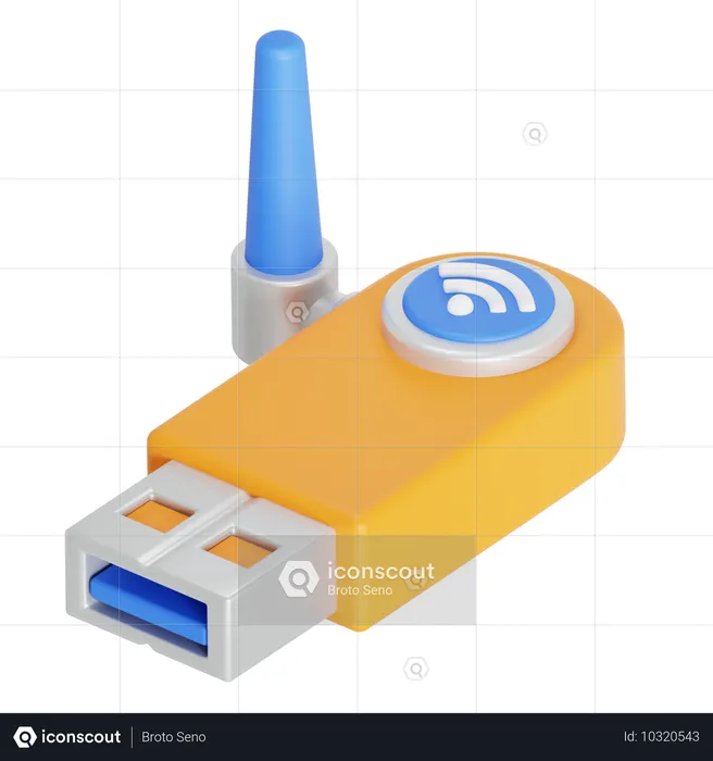 Adaptateur Wi-Fi  3D Icon