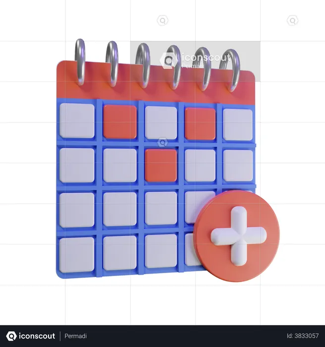 Add Calendar  3D Illustration