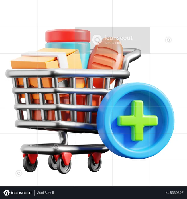 Add Cart  3D Icon