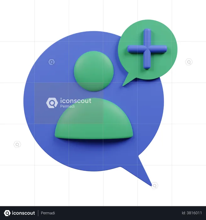Add Chat User  3D Illustration