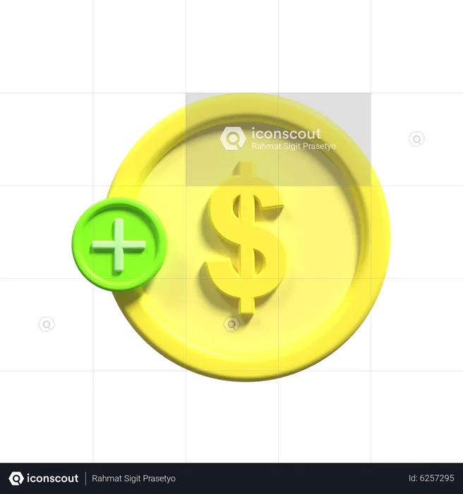 Add Coin  3D Icon