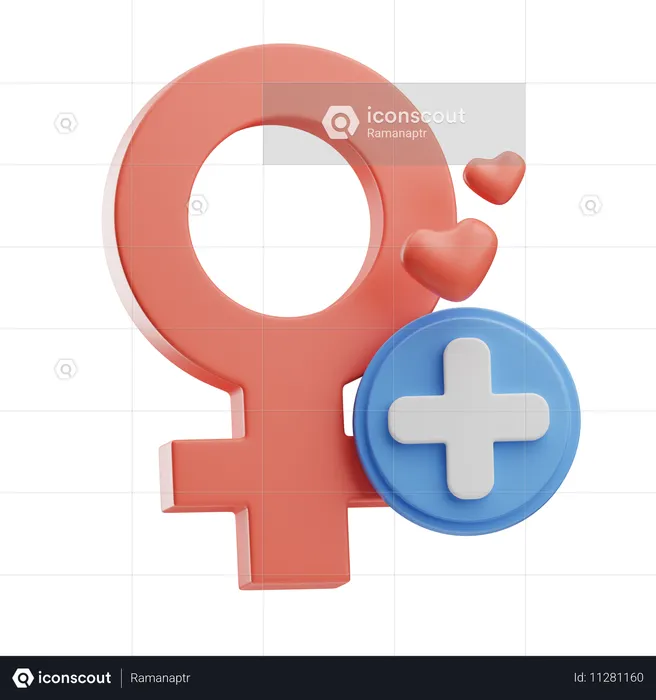 Add Female Symbol  3D Icon