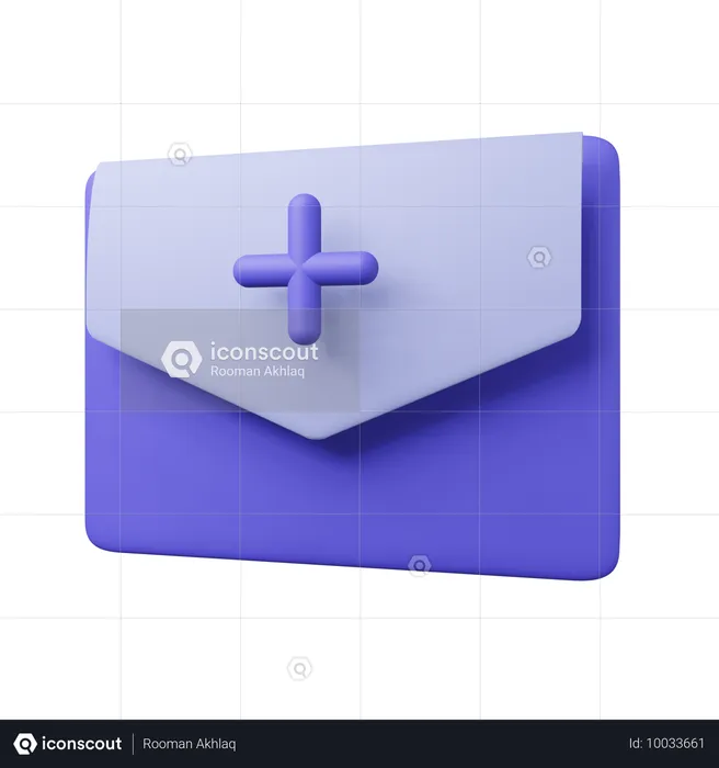 Add Mail  3D Icon