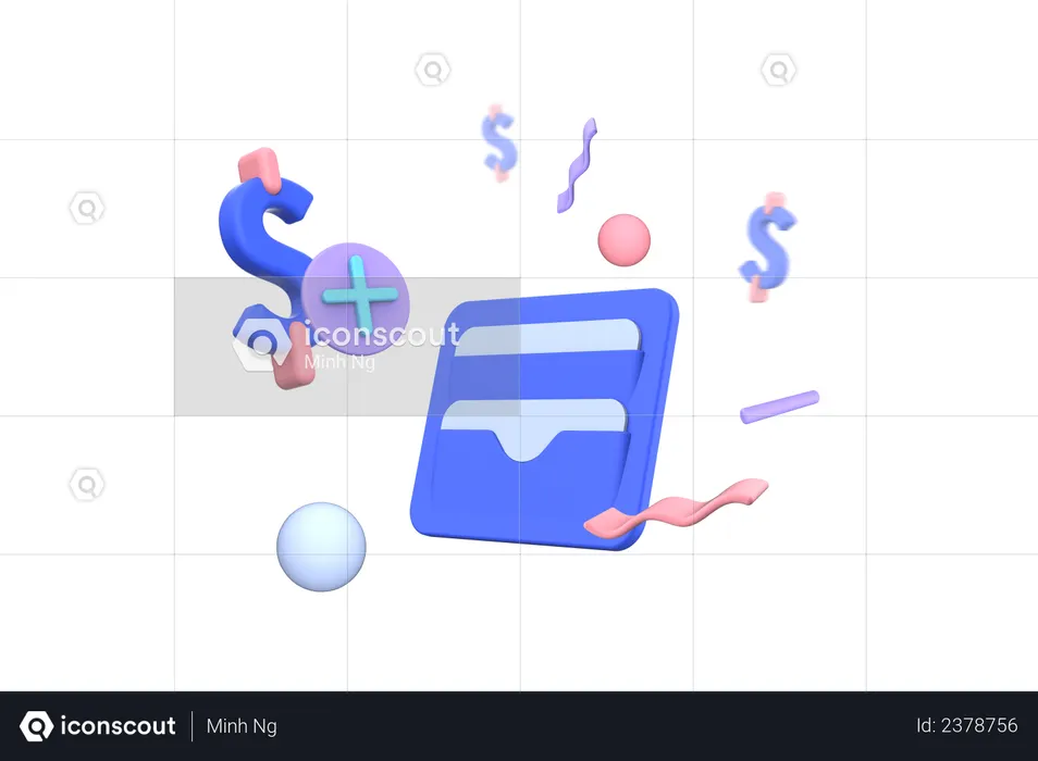 Add Money to Wallet  3D Illustration