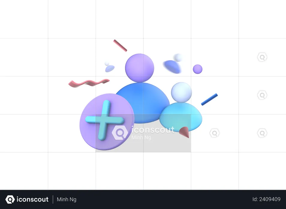 Add New Group  3D Illustration