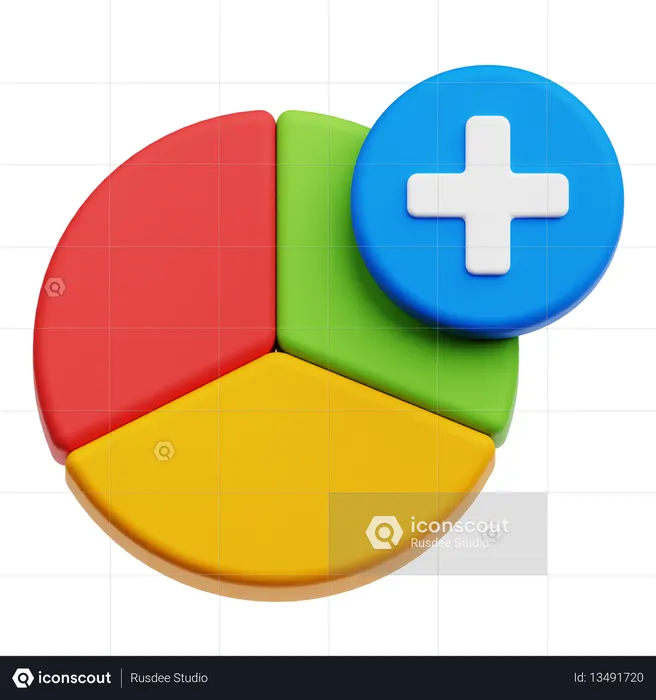 Add Pie Chart  3D Icon