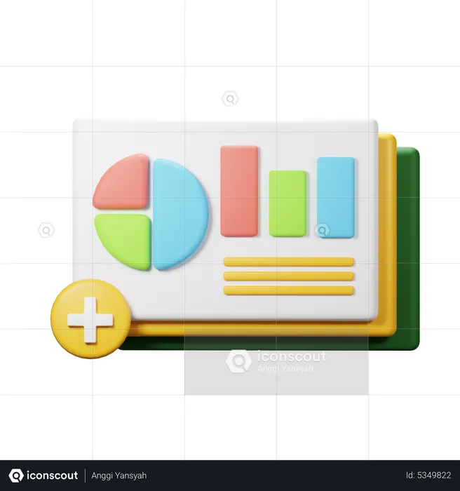 Add Presentation Slide  3D Icon