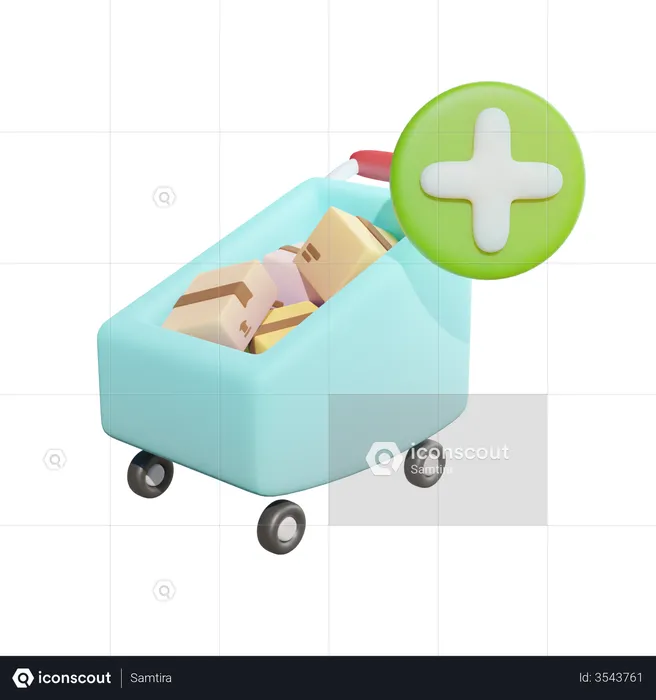 Add Shopping Cart  3D Illustration