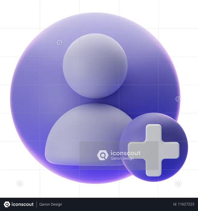 사용자 추가  3D Icon