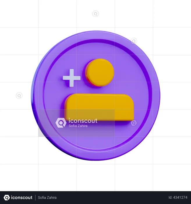 Add User  3D Illustration