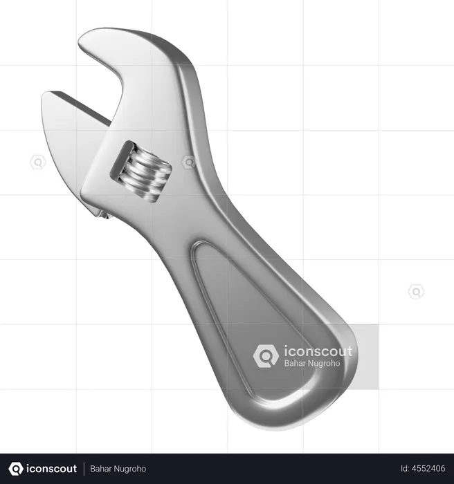 Adjustable Wrench  3D Illustration