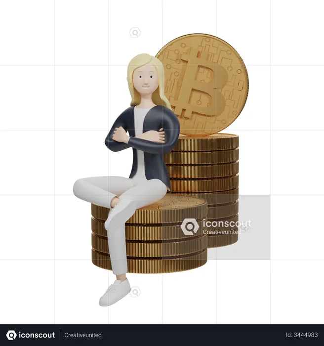 Administrador de bitcoins  3D Illustration