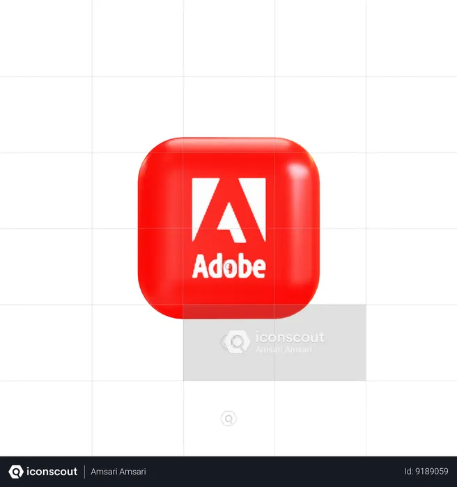 Adobe Logo 3D Icon