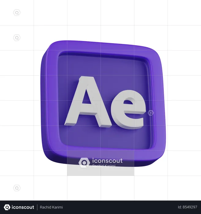 Adobe After Effects  3D Icon