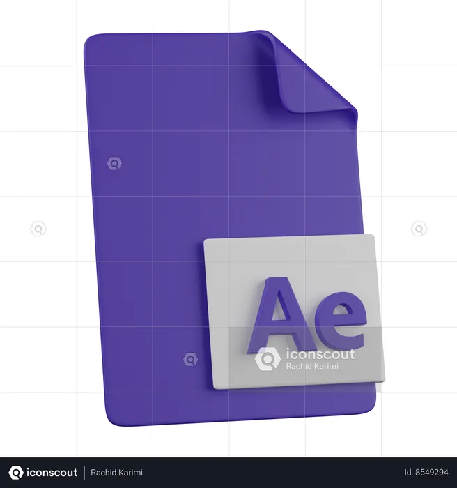 Adobe After Effects FILE  3D Icon