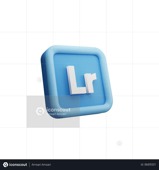 Adobe Light Room Logo 3D Icon