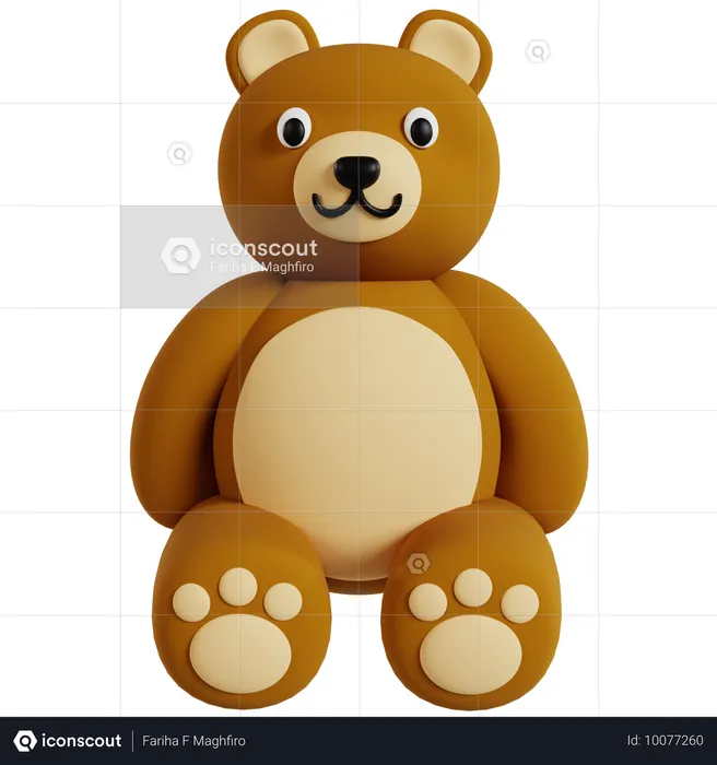 Adorable Bear Illustration  3D Icon