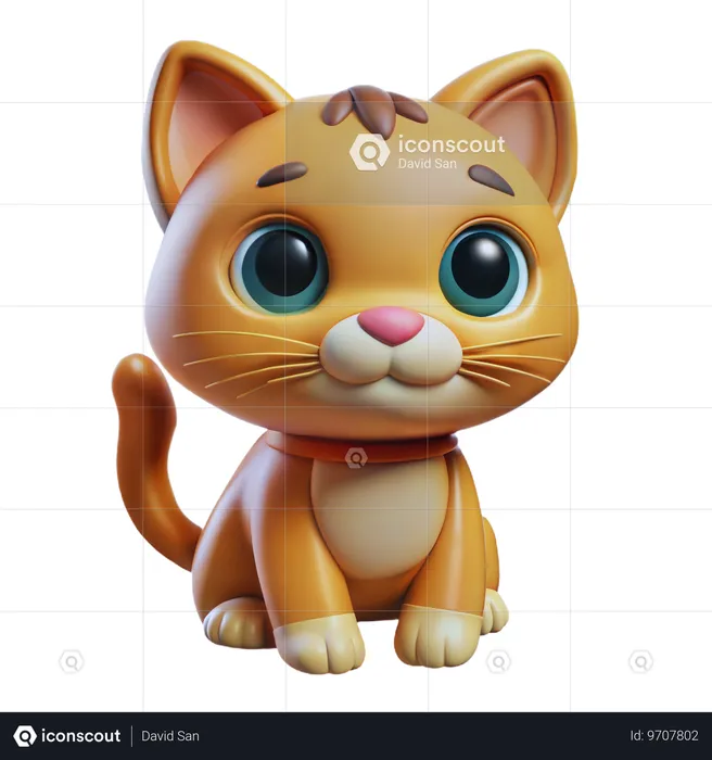 Adorable chaton  3D Icon