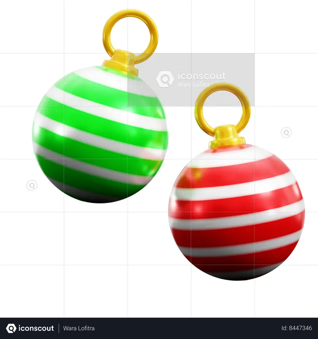 Adornos de bolas  3D Icon