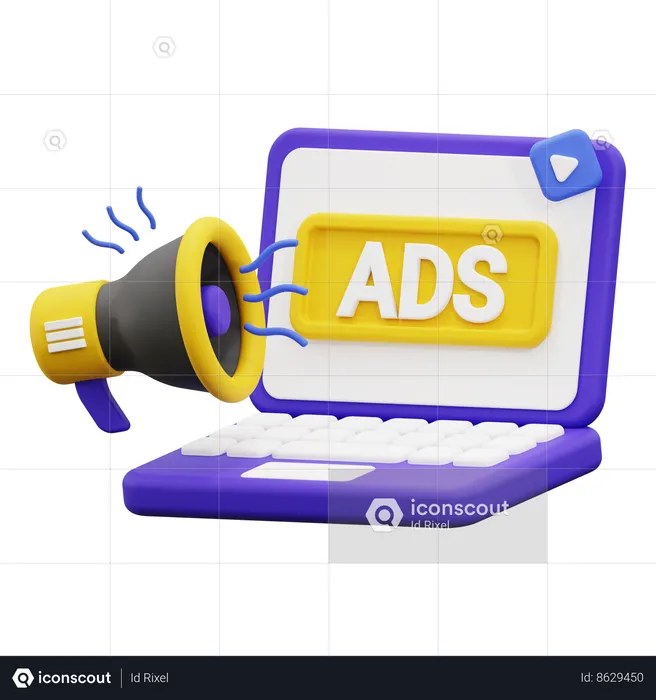 Ads  3D Icon