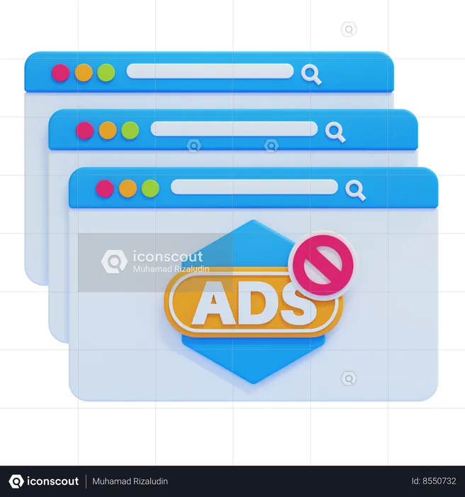 ADS Block  3D Icon